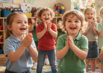 Kinder klatschen in die Hände