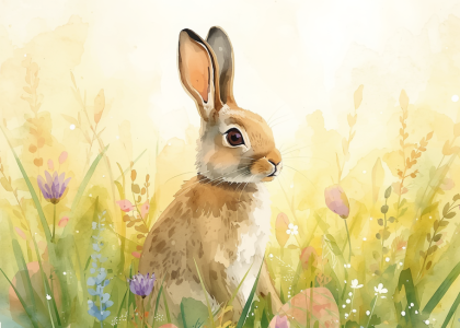Hase_sitzt_in_Blumenwiese